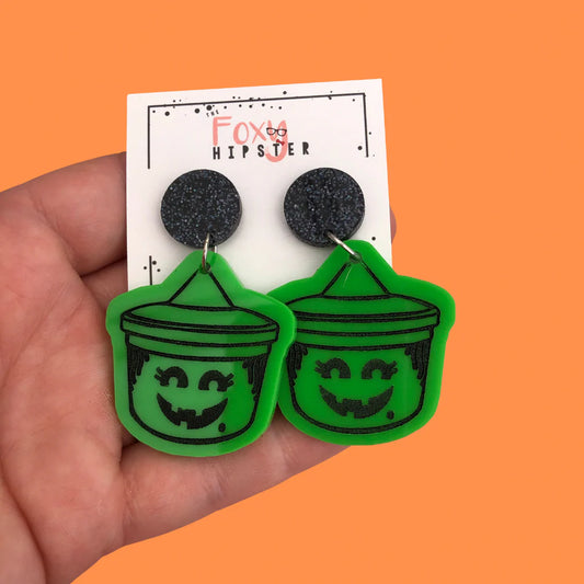 Witch Boo Bucket Earrings