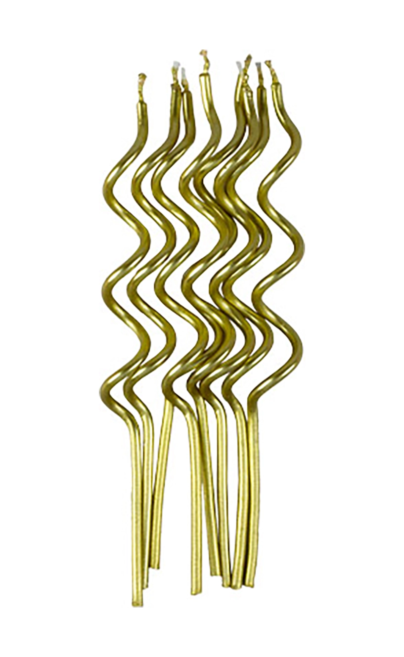 Gold Wavy Birthday Candles