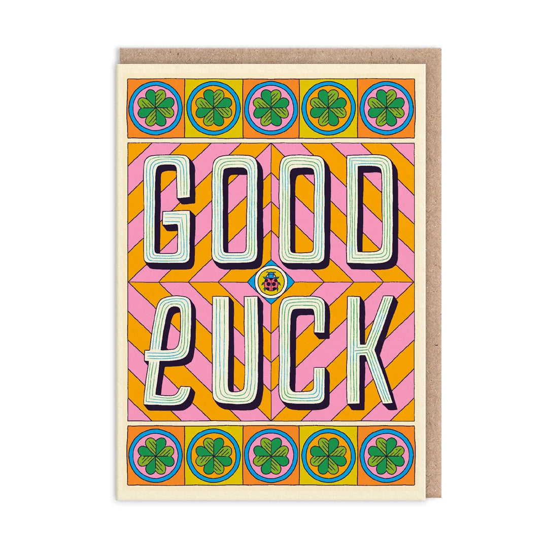 Good Luck Typographic card