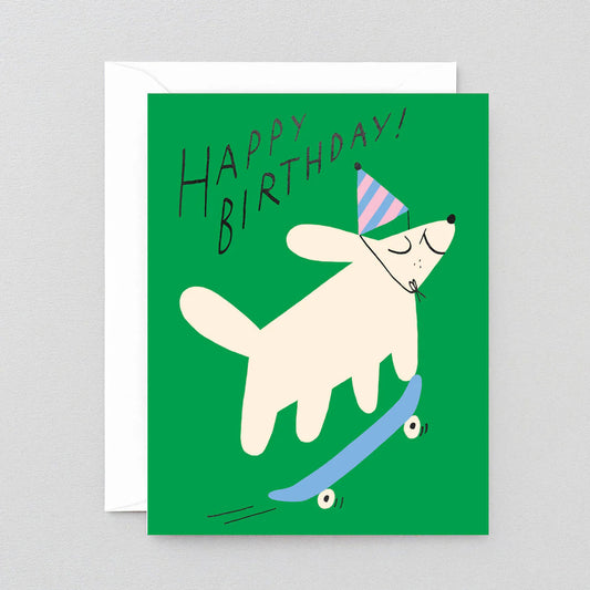 Birthday Skateboard Dog card