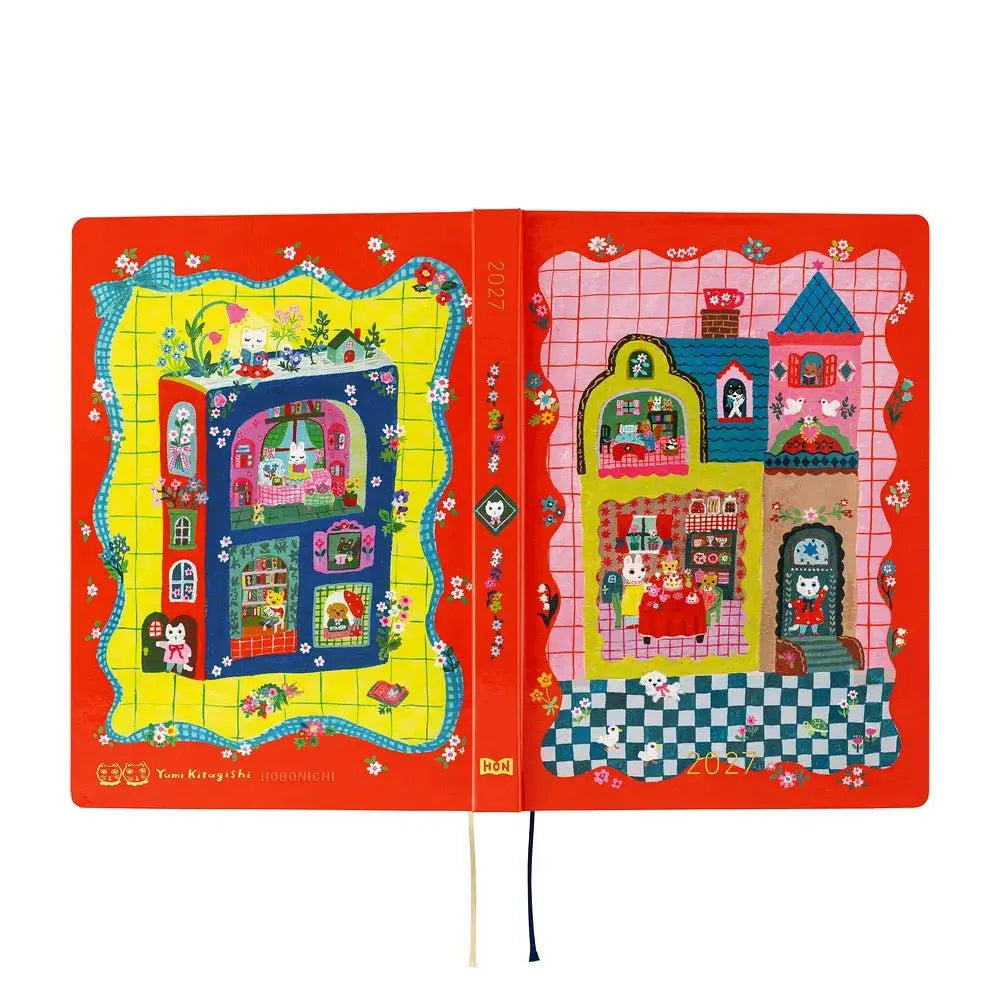 2027 Hobonichi Techo White Cat and Rabbit’s Tea Room HON Planner - A6