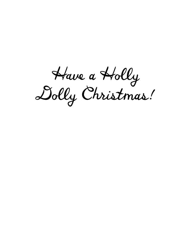 Holly Dolly Guitar Christmas card