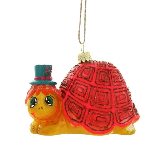 Turtle in Top Hat Ornament