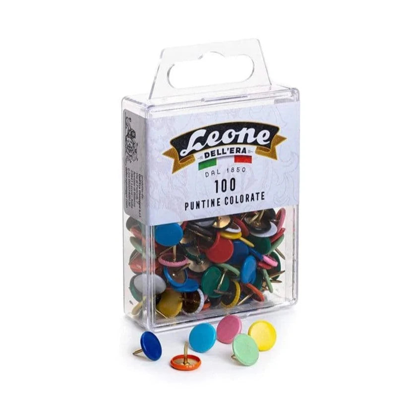 Leone 100 Multi-colored Push Pins