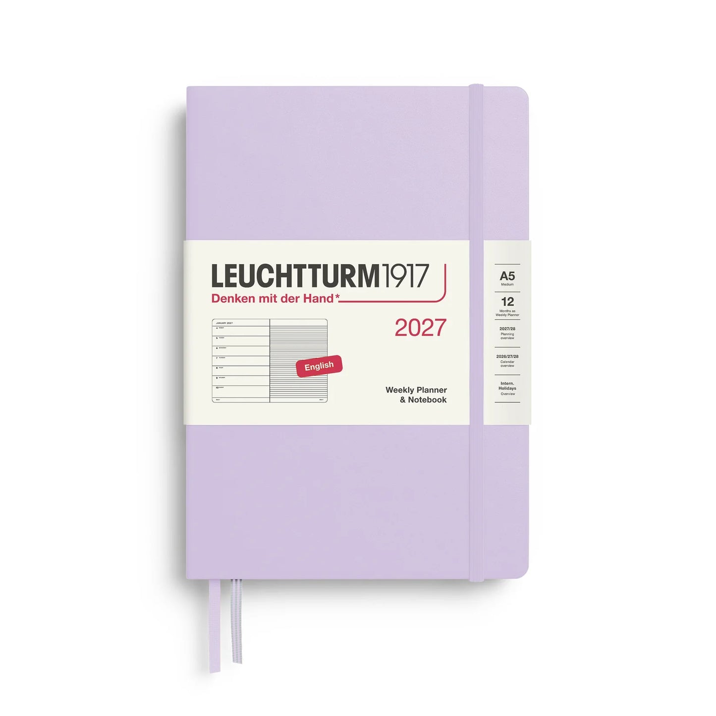 2027 Leuchtturm Medium Hardcover Weekly Planner & Notebook (Ruled)