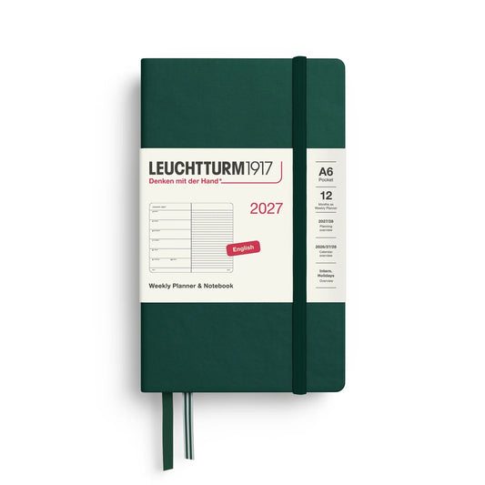 2027 Leuchtturm Pocket Hardcover Weekly Planner & Notebook (Ruled)
