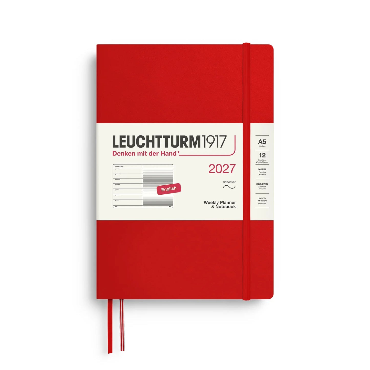 2027 Leuchtturm Medium Softcover Weekly Planner & Notebook (Ruled)