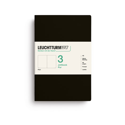 Leuchtturm Jottbook Pur (A5) Pack of 3: Plain Pages