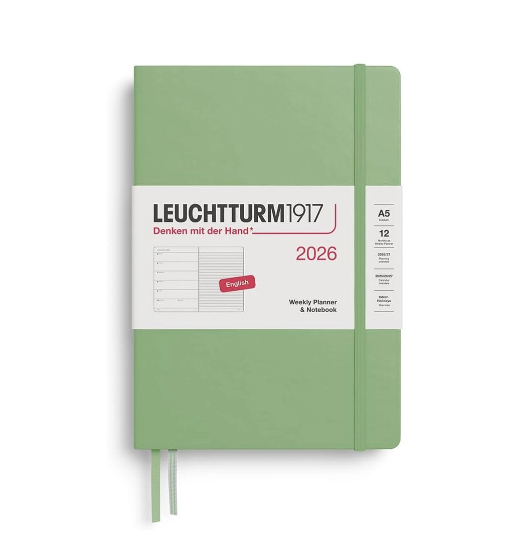 2026 Leuchtturm Hardcover Weekly Planner and Notebook: A5