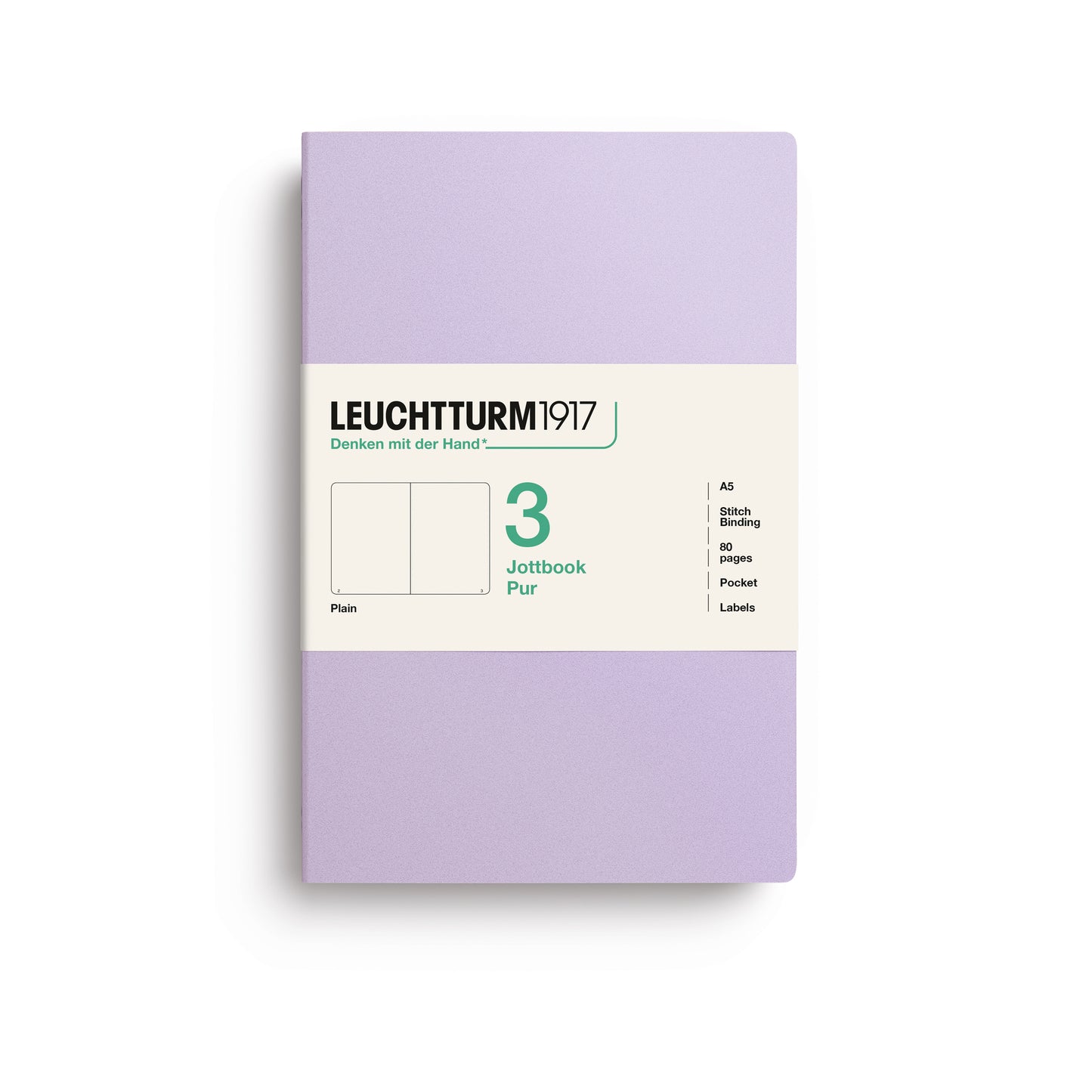 Leuchtturm Jottbook Pur (A5) Pack of 3: Plain Pages