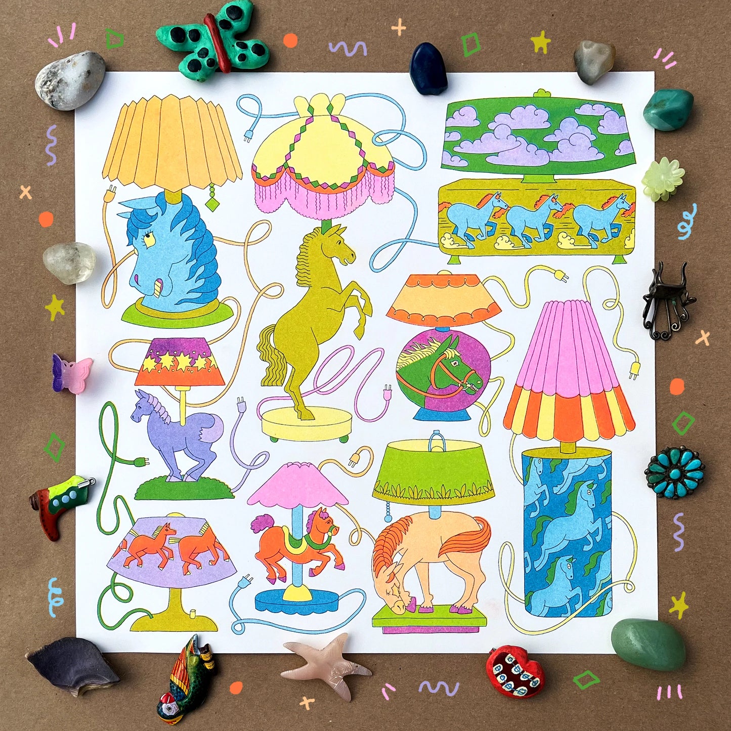 Horse Lamps print