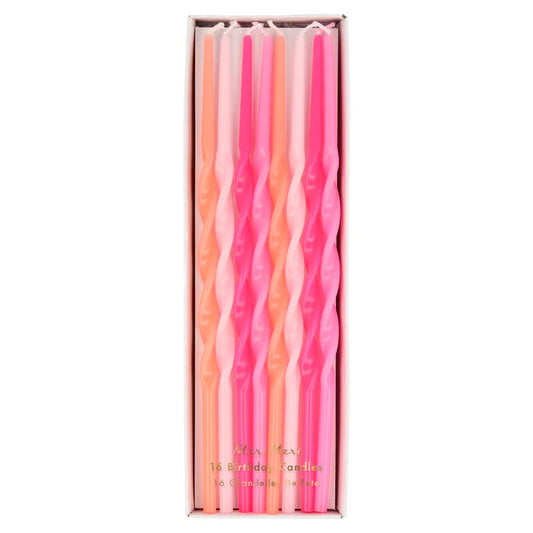 Pink Twisted Party Candles