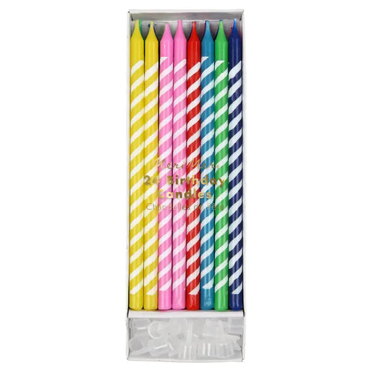 Bright Stripe Party Candles