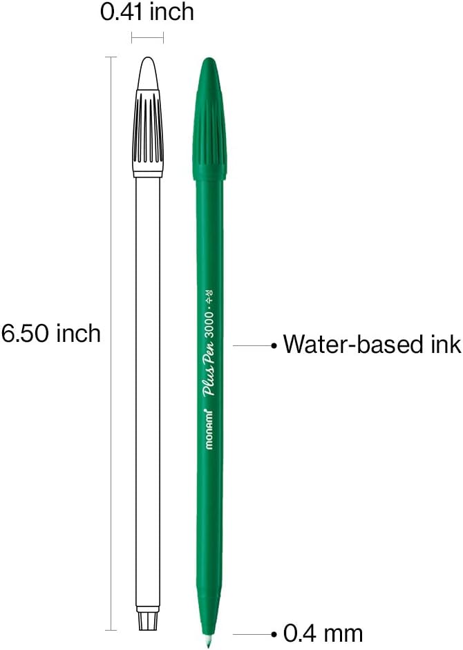 Monami Plus Pen 3000 in Green