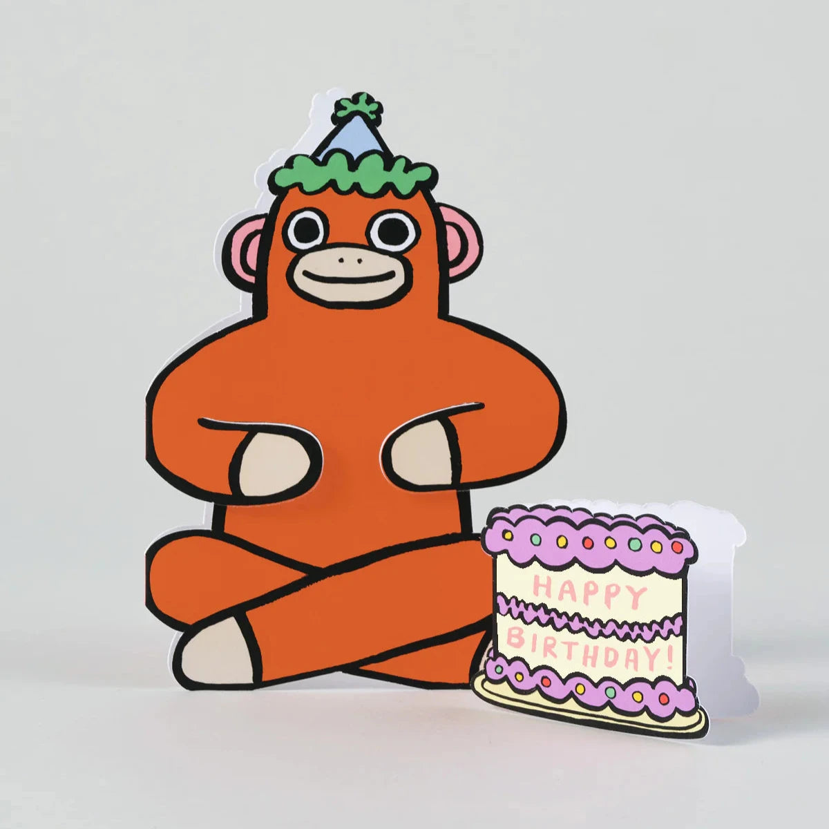 Monkey With Mini Birthday card