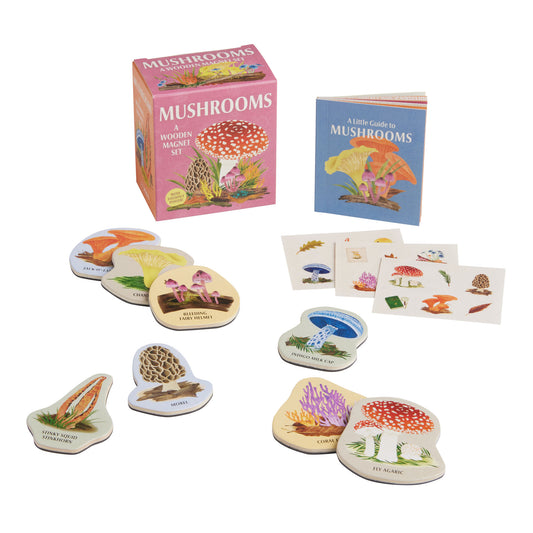 Mushrooms Wooden Magnet Set