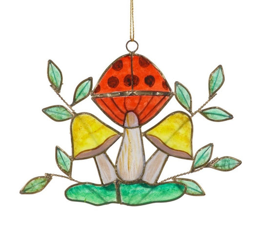 Retro Mushroom Stained Glass Decoration