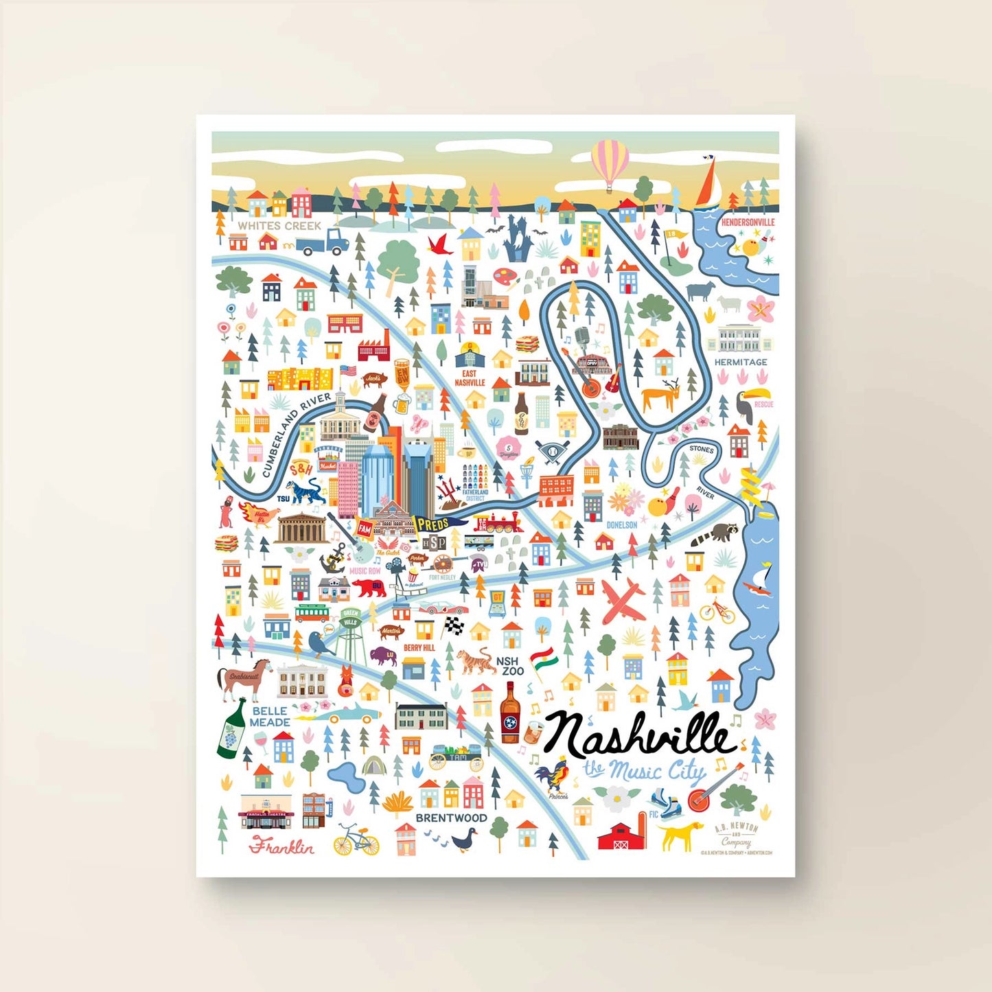 Nashville Map by Day print