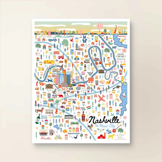 Nashville Map by Day print