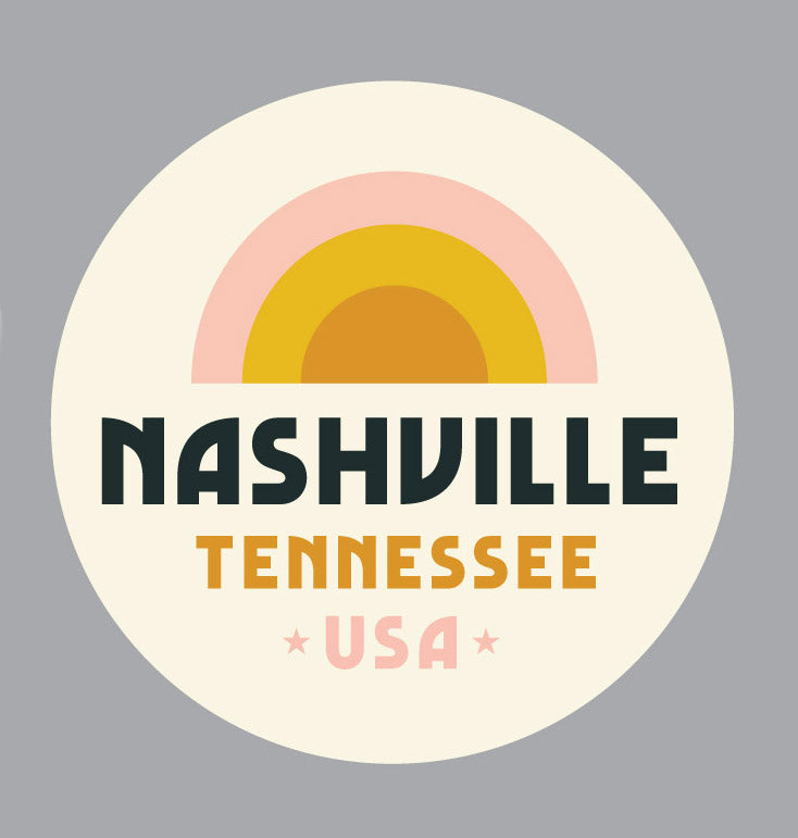 Nashville Rainbow Round Magnet