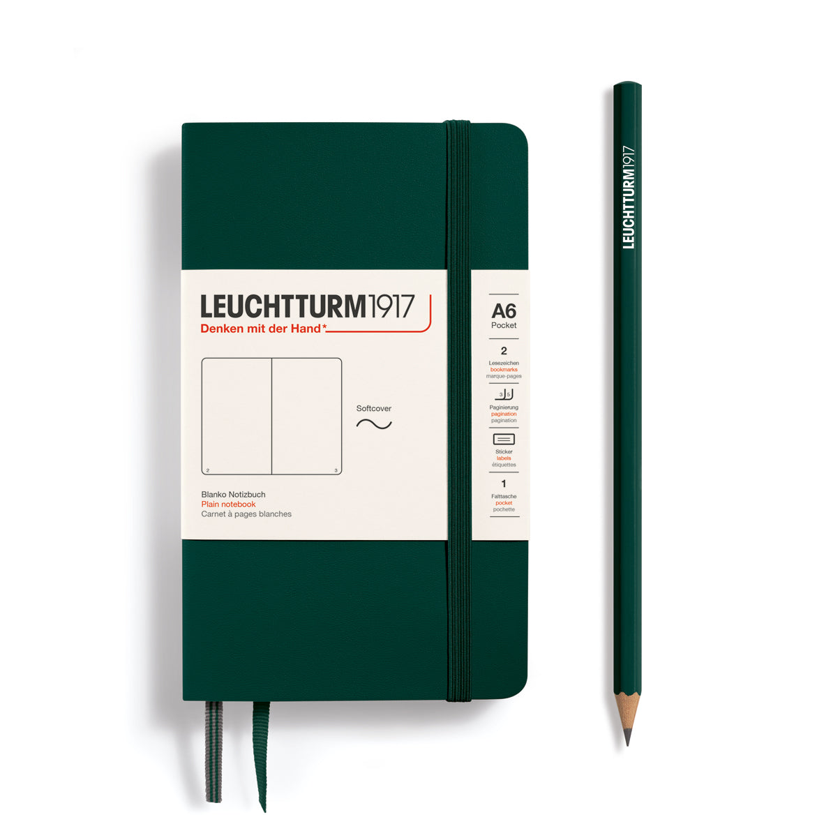 Leuchtturm Pocket Softcover Notebook: Plain Pages