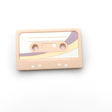 Peach Cassette Tape Teether