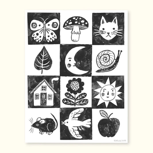 Black & White Icons 17x22" print