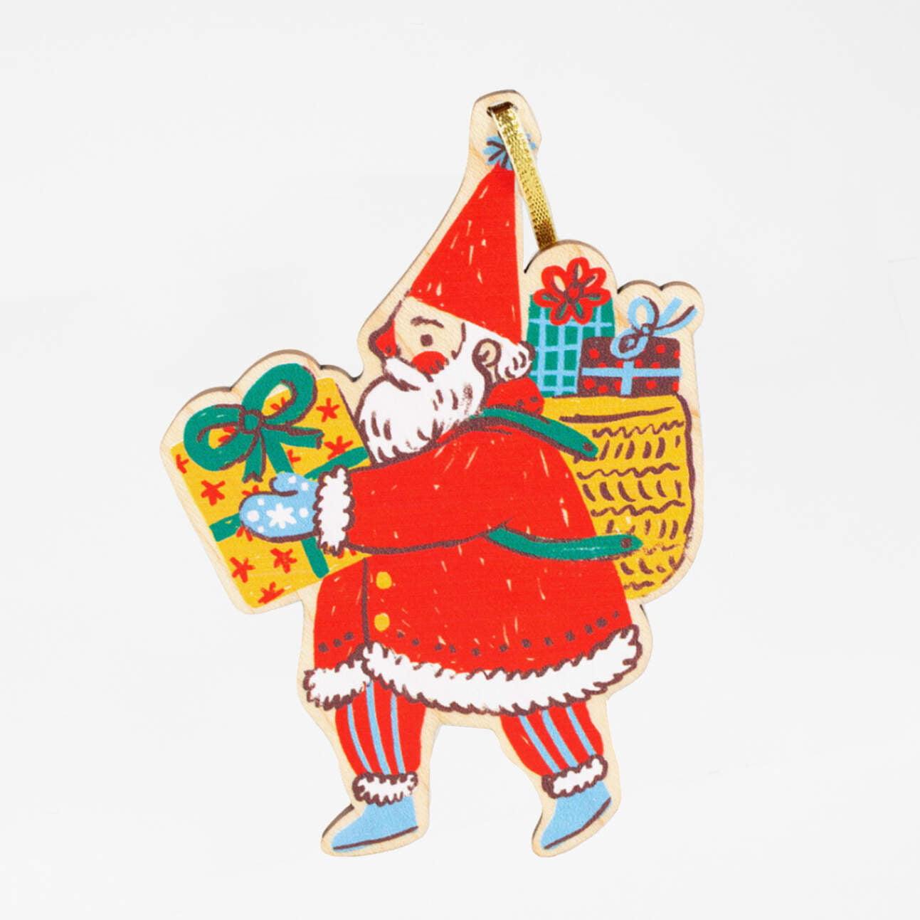 Santa Wooden Ornament