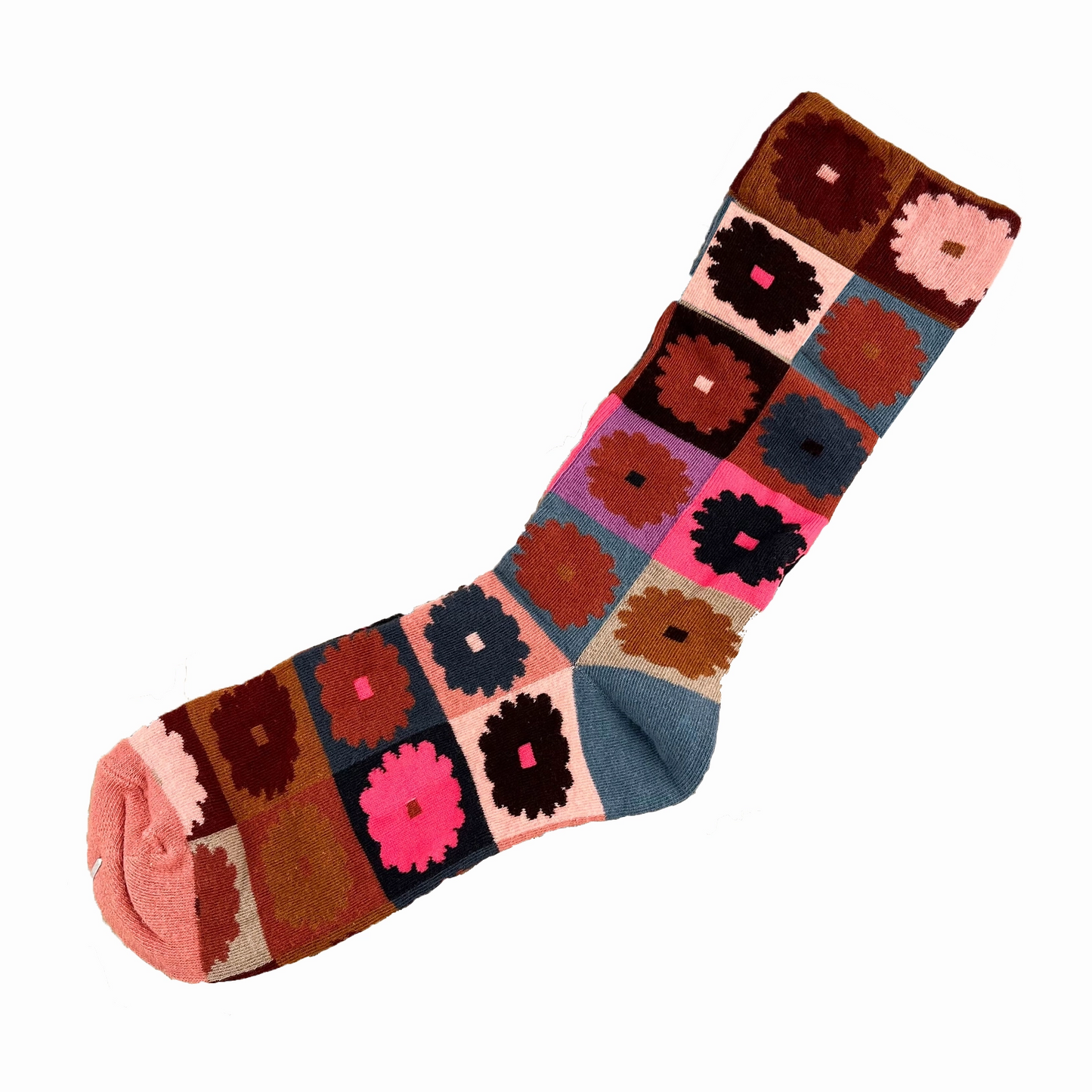 Floral Checkered Socks