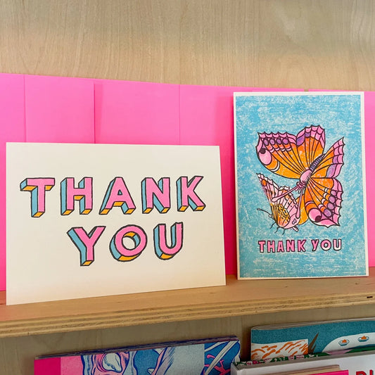 Pink Thank You 2 card pack