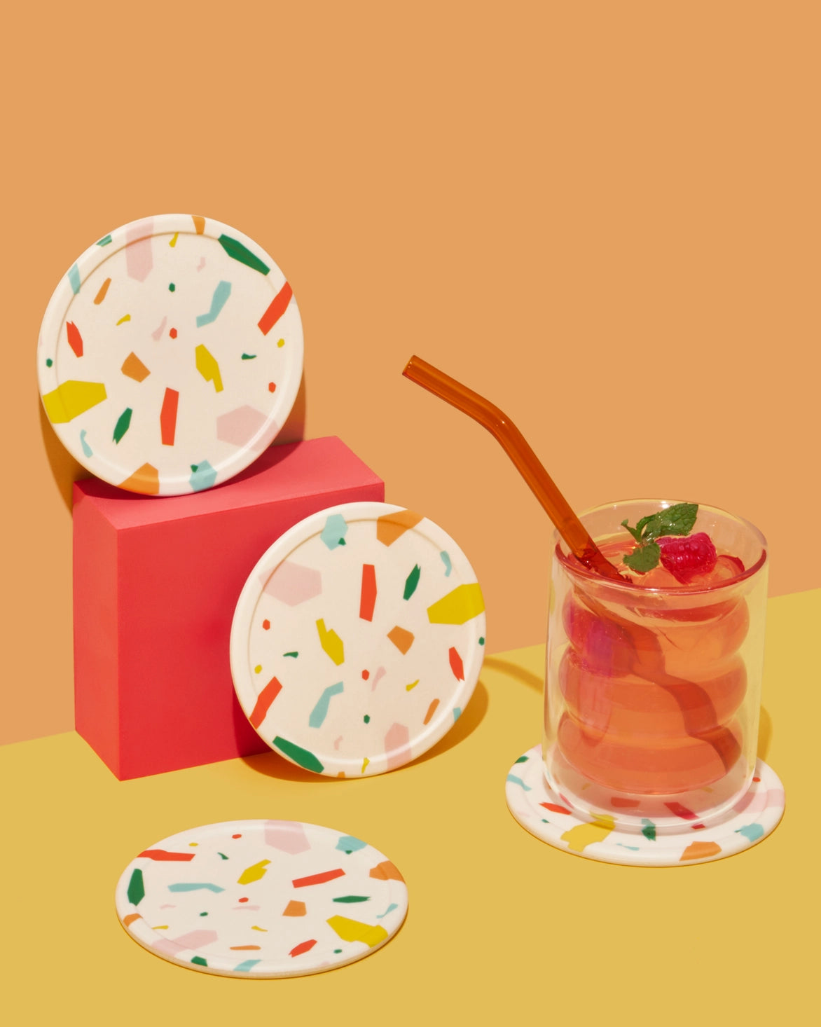 Party Bamboo Coasters Set