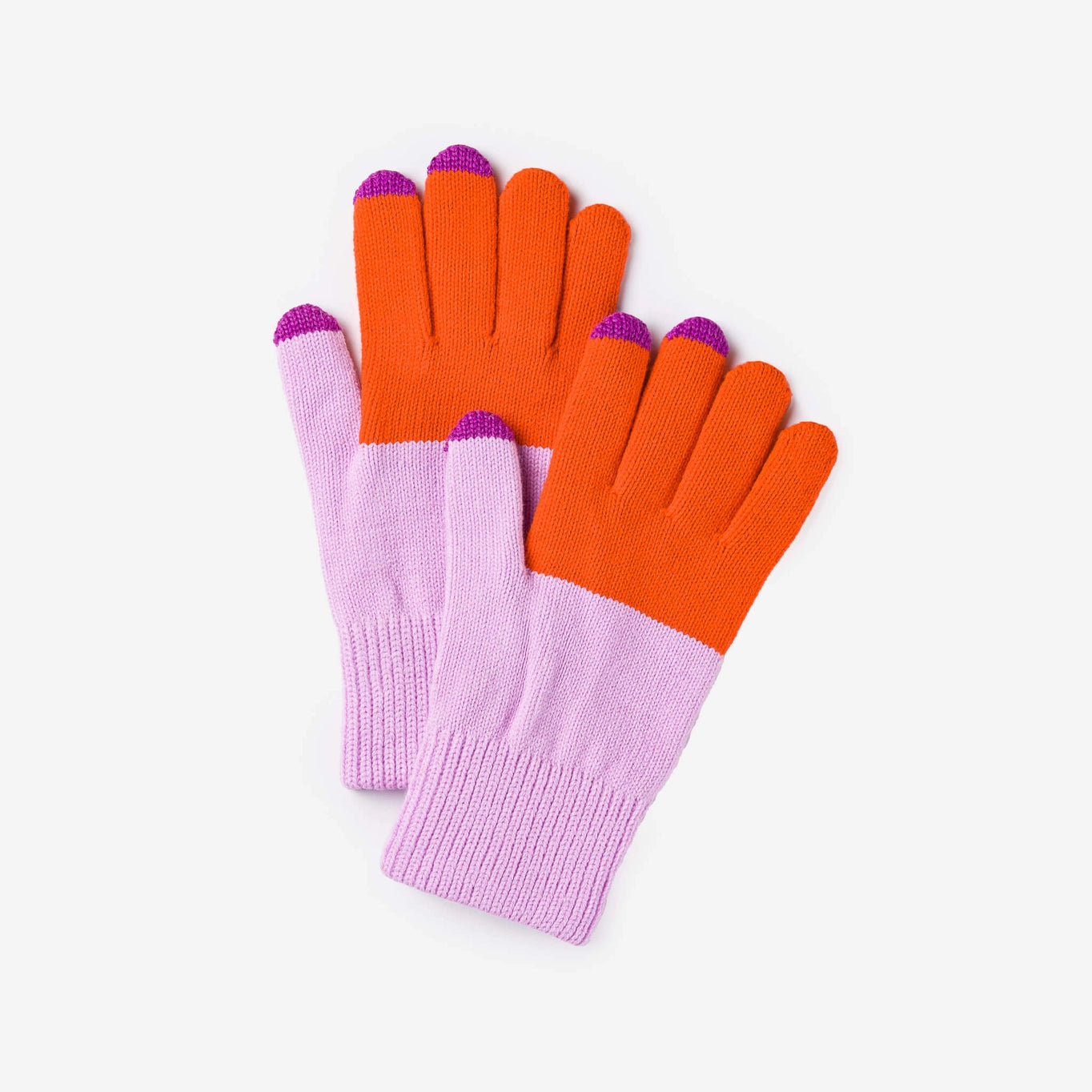 Colorblock Touchscreen Knit Gloves