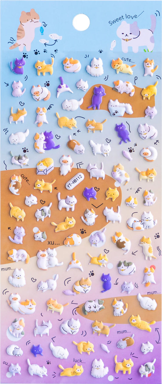 Mini Cat Puffy Sticker Sheet