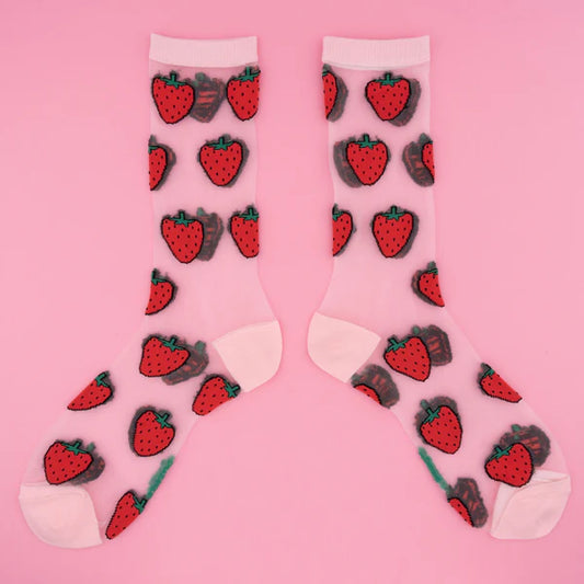 Strawberry Sheer Socks