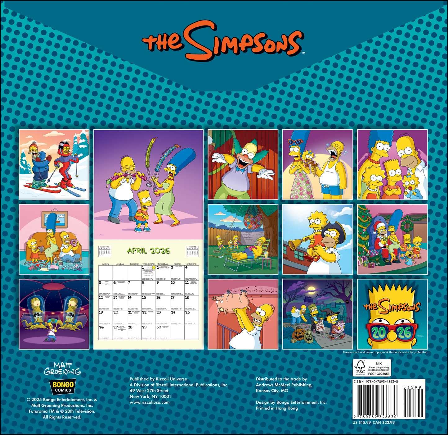 2026 The Simpsons Calendar