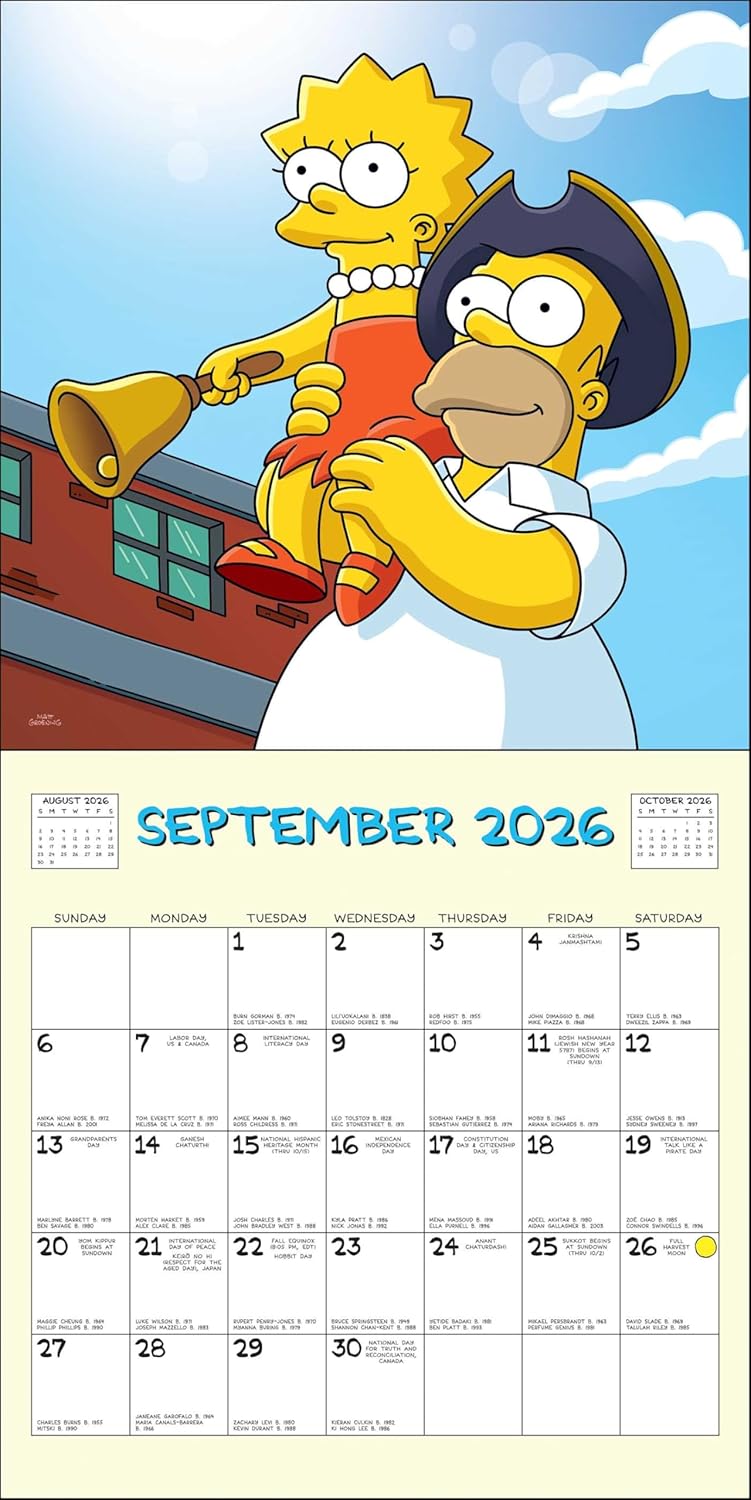 2026 The Simpsons Calendar