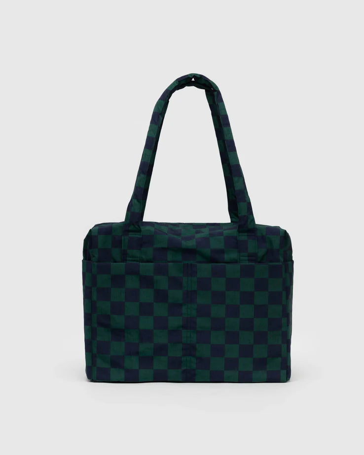 Baggu Small Cloud Carry-On Navy Green Check