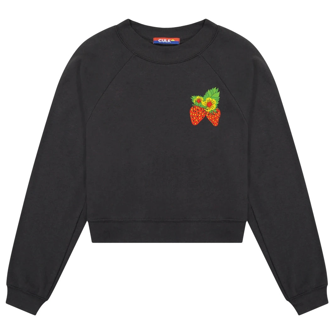 Strawberry Cropped Sweatshirt