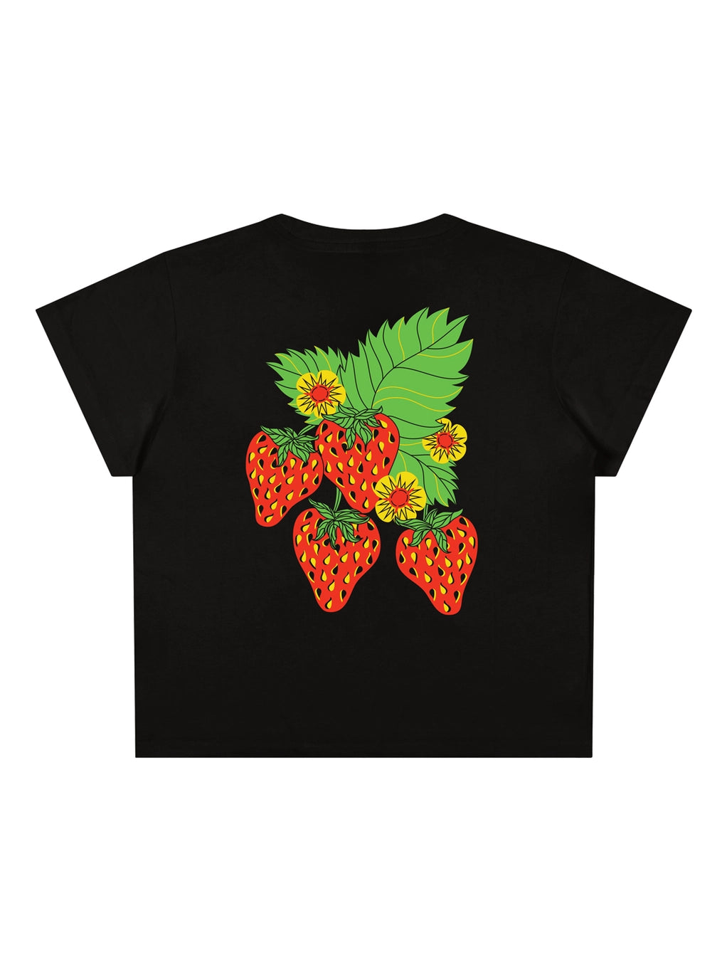 Strawberry Black Cropped Tee