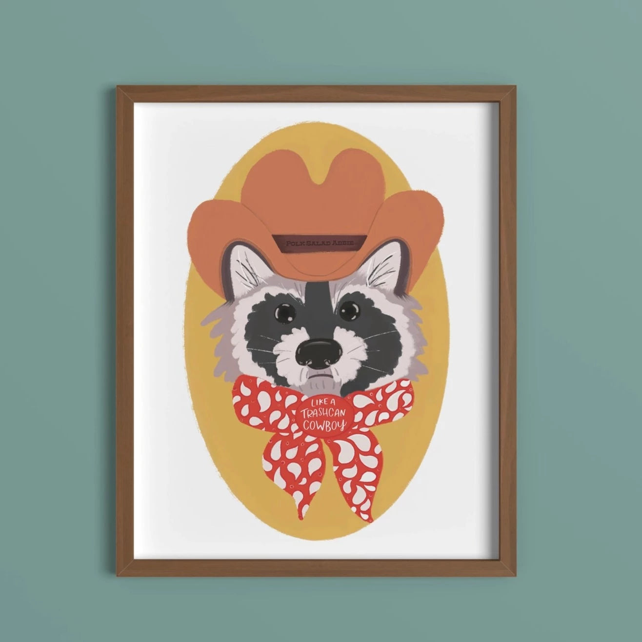 Trashcan Cowboy Raccoon Print