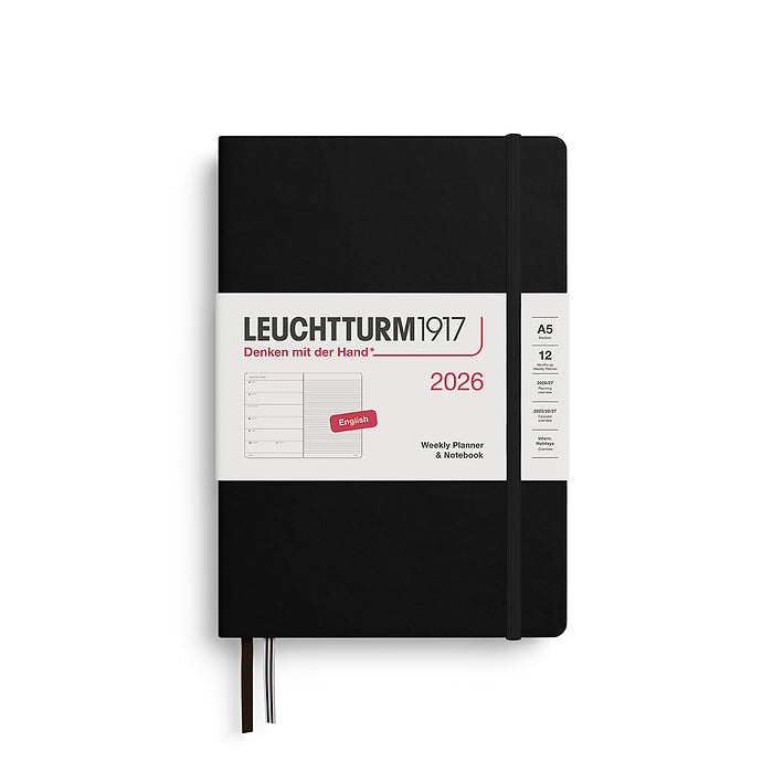 2026 Leuchtturm Hardcover Weekly Planner and Notebook: A5