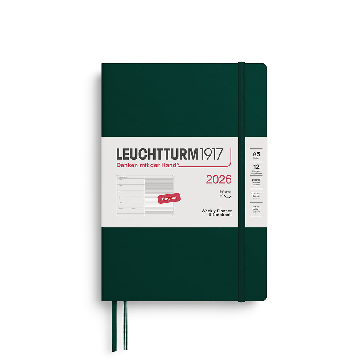 2026 Leuchtturm Softcover Weekly Planner and Notebook: A5