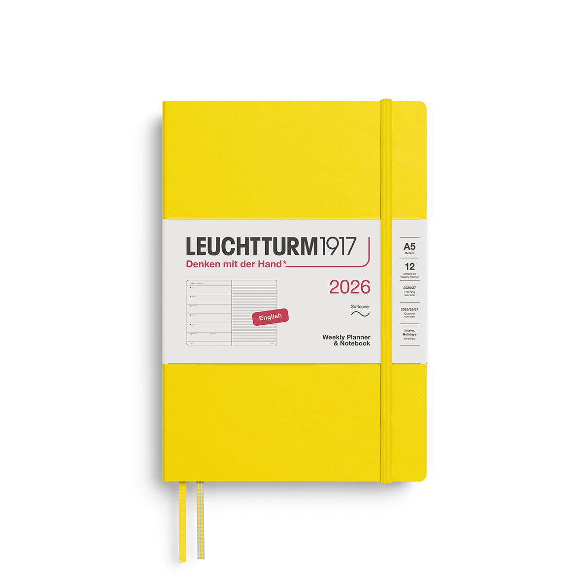 2026 Leuchtturm Softcover Weekly Planner and Notebook: A5