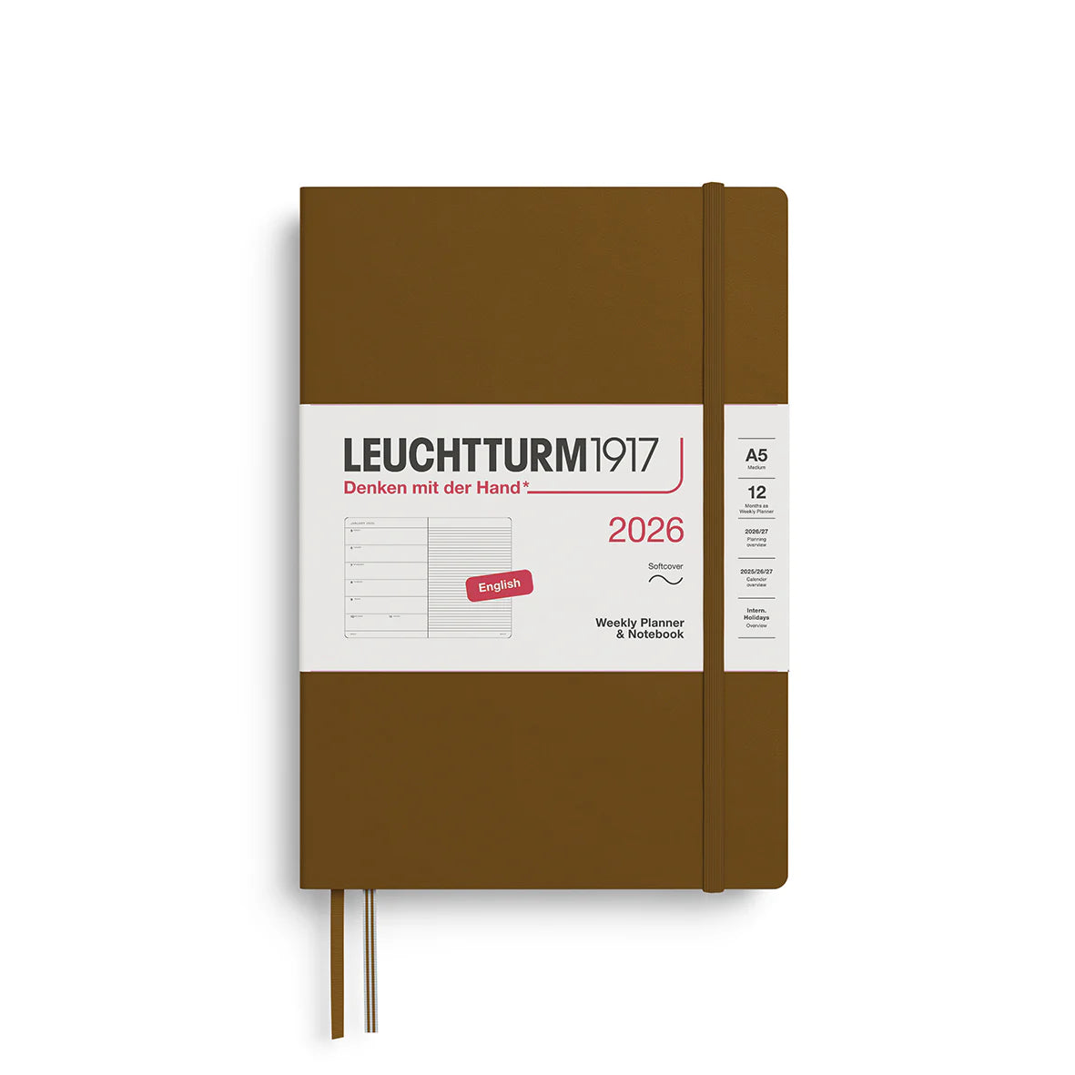 2026 Leuchtturm Softcover Weekly Planner and Notebook: A5
