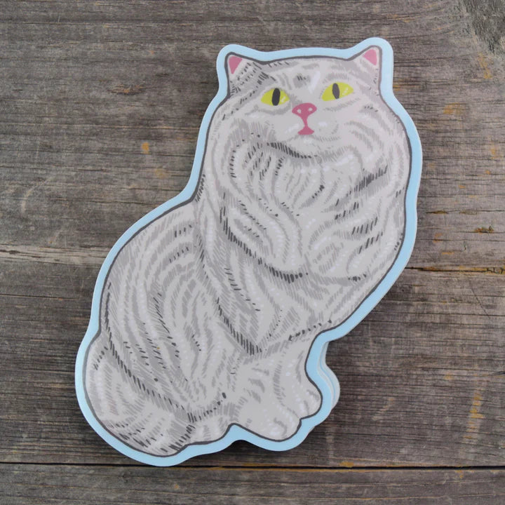 White Ceramic Cat Sticker