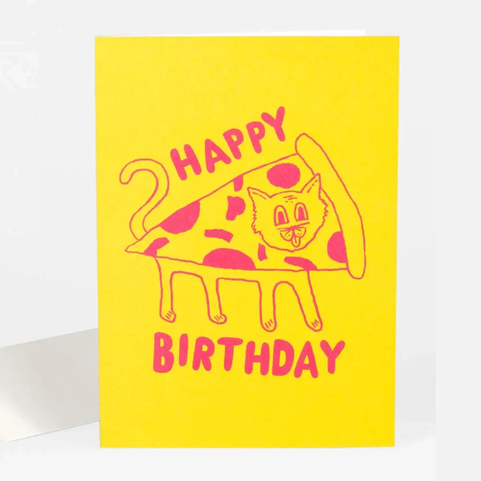 Pizza Cat Birthday card