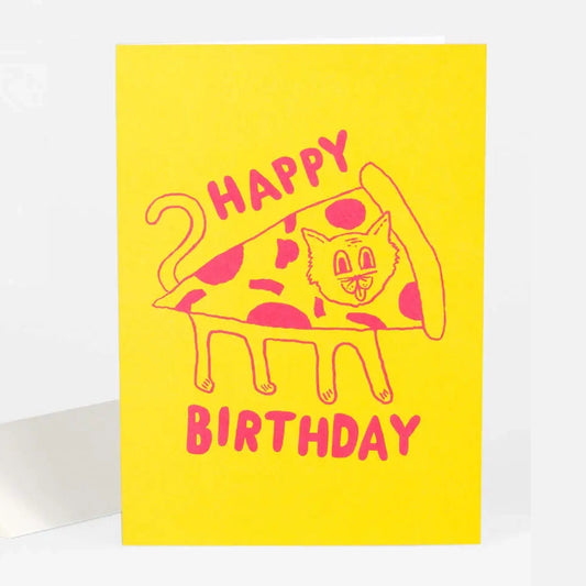 Pizza Cat Birthday card