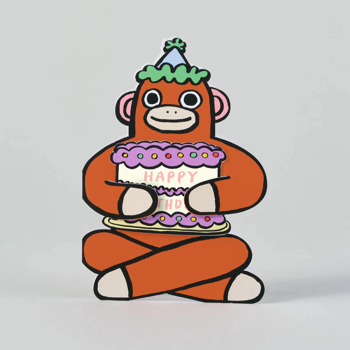 Monkey With Mini Birthday card