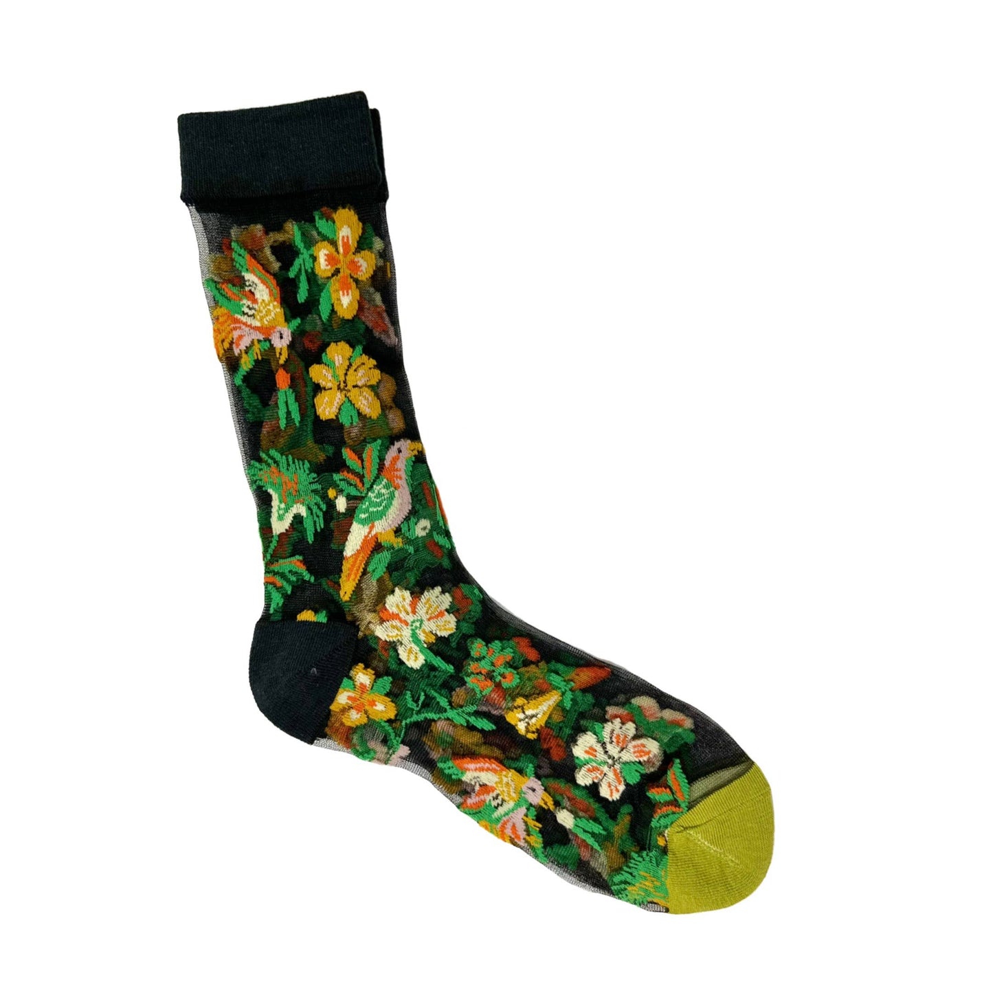 Flora and Fauna Parrot Mesh Socks