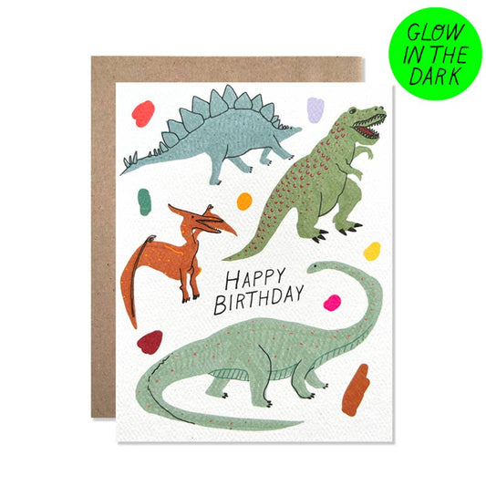 Birthday Dinos Glow in the Dark card